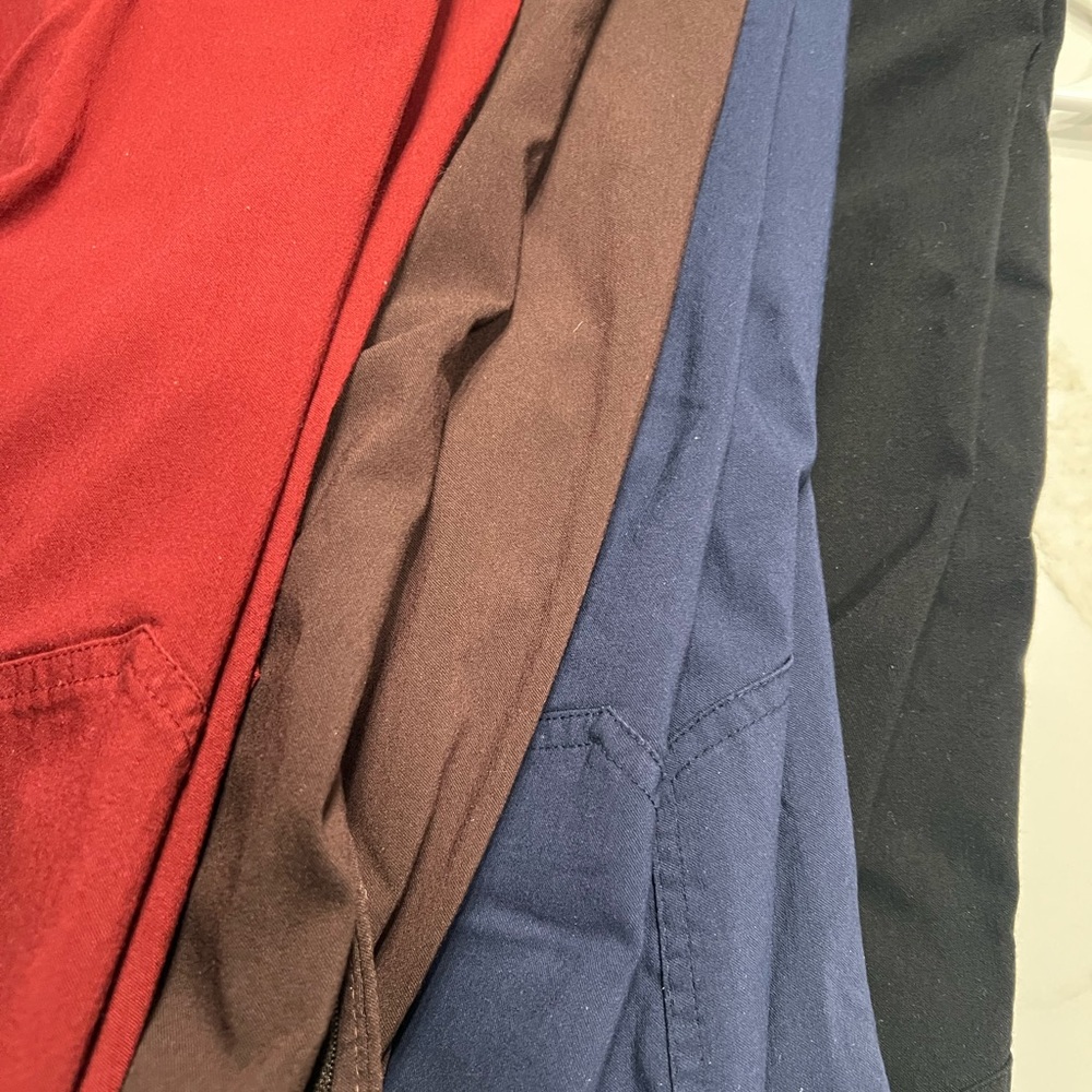 JM collection size 18w pants/slacks, red, brown, blue, black lot of 4 for $40